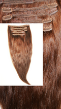 26" Dark Chestnut (#6) Clip In Extensions NATURAL Edition 120GRAMS