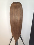 30” 4*4 Transparent Lace Closure Wig Chestnut 180% Density Silky Straight