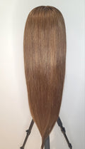 30” 4*4 Transparent Lace Closure Wig Chestnut 180% Density Silky Straight