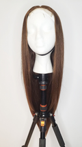 30” 4*4 Transparent Lace Closure Wig Chestnut 180% Density Silky Straight