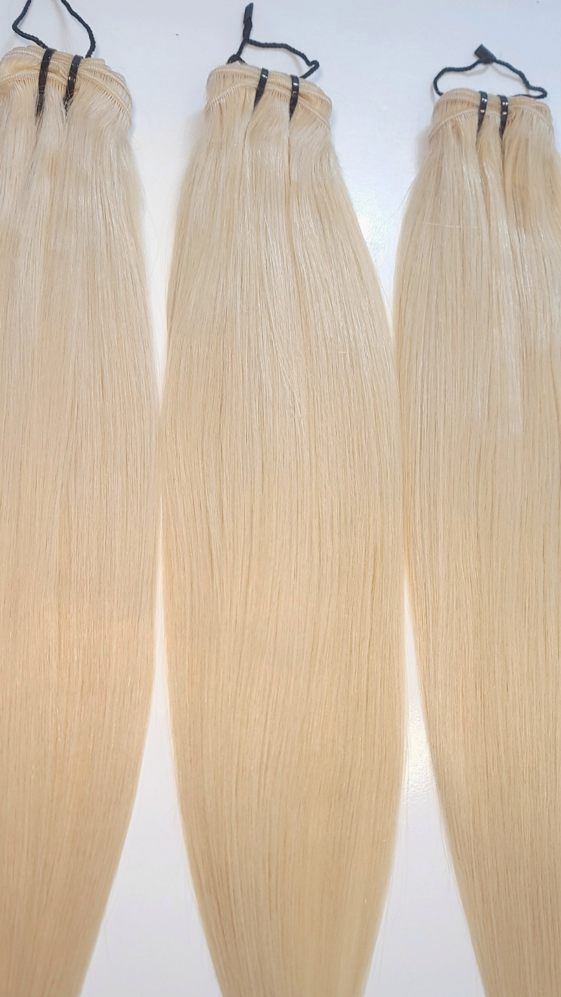 24" Blonde Straight 100% Human Hair Bundle 120g