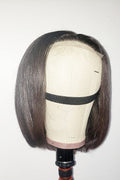 10” BOB Wig 4*4 Transparent Lace Closure Natural Black 180% Density Silky Straight