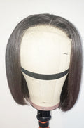 10” BOB Wig 4*4 Transparent Lace Closure Natural Black 180% Density Silky Straight