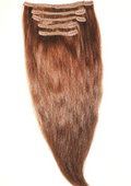 26" Dark Chestnut (#6) Clip In Extensions NATURAL Edition 120GRAMS