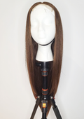 30” 4*4 Transparent Lace Closure Wig Chestnut 180% Density Silky Straight