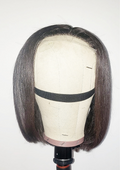 10” BOB Wig 4*4 Transparent Lace Closure Natural Black 180% Density Silky Straight