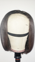 10” BOB Wig 4*4 Transparent Lace Closure Natural Black 180% Density Silky Straight