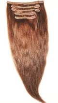 26" Dark Chestnut (#6) Clip In Extensions NATURAL Edition 120GRAMS